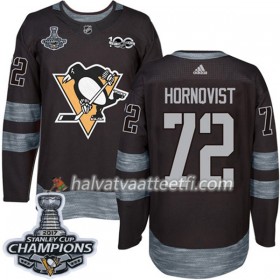 Miesten NHL Pittsburgh Penguins Pelipaita Patric Hornqvist 72 1917-2017 100th Anniversary Adidas Musta 2017 Stanley Cup Champions Authentic